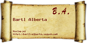 Bartl Alberta névjegykártya